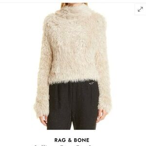 Rag & Bone Beige Fuzzy Turtleneck Sweater